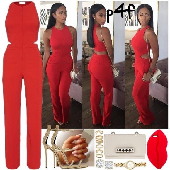 A.L.C. Chandelier Jumpsuit in Red